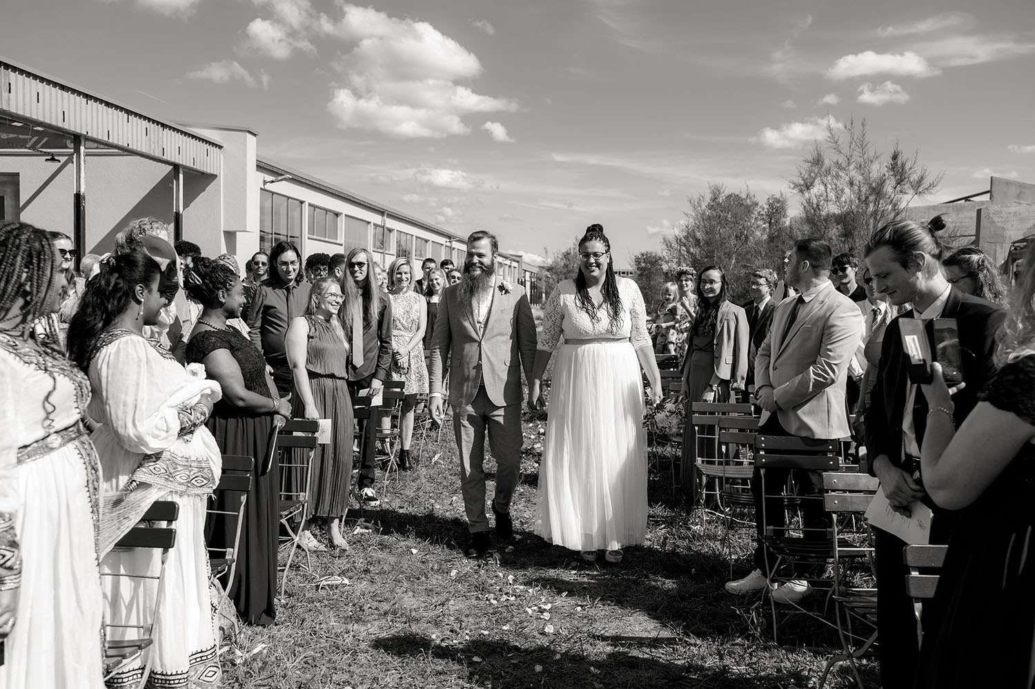 Auszug des Brautpaars bei einer Hochzeit in Mannheim